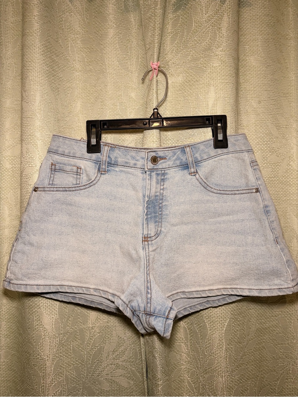 High-Rise Light Wash Denim Shorts - Women
